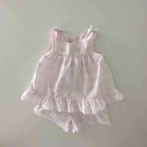 JACADI PJ set in pink & white gingham size 6